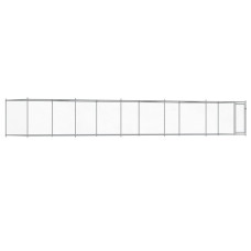 Cușcă Pentru Câini Cu Ușă, Gri, 10X2X1,5 M, Oțel Galvanizat