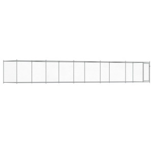 Cușcă Pentru Câini Cu Ușă, Gri, 10X2X1,5 M, Oțel Galvanizat