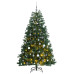 Brad Crăciun Artificial Articulat Cu 300 Led-Uri/Globuri 180 Cm