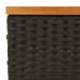 Mască Suport Umbrelă De Soare Negru 70X70X25Cm Poliratan/Acacia