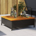 Mască Suport Umbrelă De Soare Negru 70X70X25Cm Poliratan/Acacia