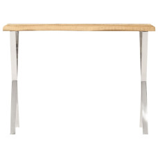 Masă Consolă, Margini Naturale, 105X33X76 Cm, Lemn Masiv Mango