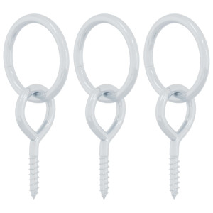 Inele De Prindere Cu Șuruburi Și Ocheți, 3 Buc., Argintiu, Oțel