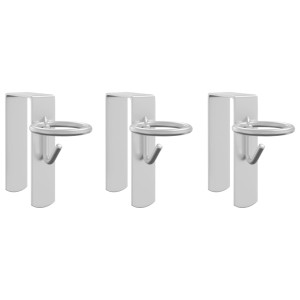 Cârlige Portabil Pentru Găleată 3 Buc. Argintiu Oțel Galvanizat