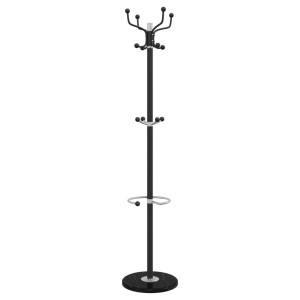 Cuier Cu Suport Umbrelă, Negru 180 Cm Fier Vopsit Electrostatic