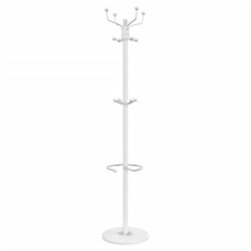 Cuier Cu Suport Umbrelă, Alb, 180 Cm, Fier Vopsit Electrostatic