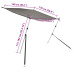 Extensie Parasolar T-Top, Gri Antracit, 170X170X(115-183) Cm