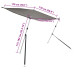 Extensie Parasolar T-Top, Antracit, 170X208X(115-183) Cm