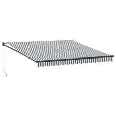 Copertină Retractabilă Antracit/Alb, 4X3 M, Textil/Aluminiu