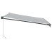 Copertină Retractabilă Antracit/Alb, 4X3 M, Textil/Aluminiu