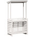 Masă Bar De Exterior Cu Acoperiș, Alb, 112,5X57X195,5 Cm, Lemn