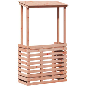 Masă Bar De Exterior Cu Acoperiș, 112,5X57X195,5 Cm, Lemn Masiv