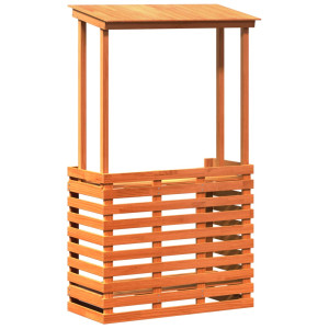 Masă Bar De Exterior Cu Acoperiș, 112,5X57X195,5 Cm, Lemn Masiv