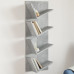 Bibliotecă De Perete Cu 4 Niveluri, Gri Beton, 33X16X90 Cm