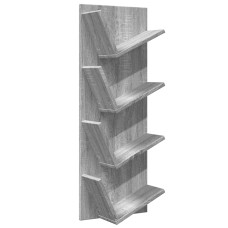 Bibliotecă De Perete Cu 4 Niveluri, Gri Sonoma, 33X16X90 Cm
