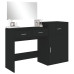 Set De Măsuță De Toaletă, 3 Piese, Negru, Lemn Prelucrat