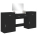 Set De Măsuță De Toaletă, 4 Piese, Negru, Lemn Prelucrat