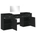 Set De Măsuță De Toaletă, 4 Piese, Negru, Lemn Prelucrat