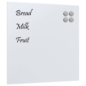 Placă Magnetică De Perete Albă 60X60 Cm Din Sticlă Securizată