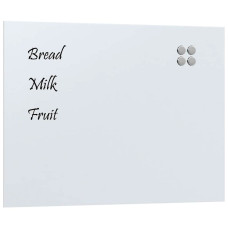 Placă Magnetică De Perete Albă 80X60 Cm Din Sticlă Securizată
