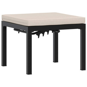 Scaun De Grădină Cu Pernă, Negru, Oțel Vopsit Electrostatic