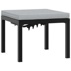 Scaun De Grădină Cu Pernă, Negru, Oțel Vopsit Electrostatic
