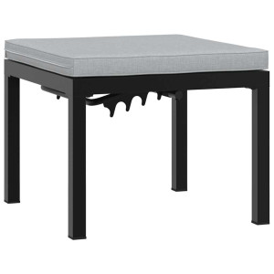 Scaun De Grădină Cu Pernă, Negru, Oțel Vopsit Electrostatic