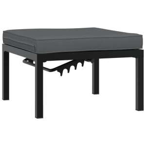 Scaun De Grădină Cu Pernă, Negru, Aluminiu