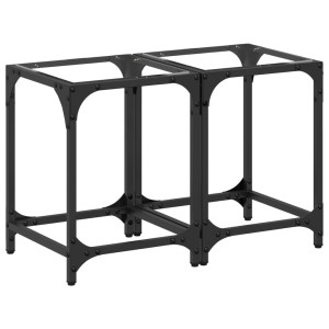 Masă Cafea Blat Din Sticlă Transparentă 2 Buc. 30X30X40 Cm Oțel