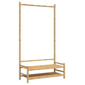 Cuier Pentru Haine Cu Rafturi, 103X40X183 Cm, Bambus