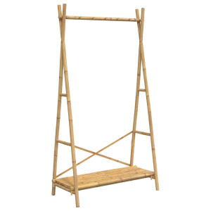 Cuier Pentru Haine Cu Raft, 102X50X190 Cm, Bambus