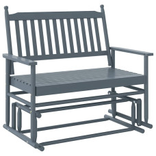 Bancă Glisantă, Gri, 118X70X104,5 Cm, Lemn Masiv De Plop