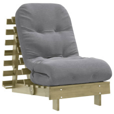 Canapea Futon Cu Saltea, 60X206X11 Cm, Lemn De Pin Tratat