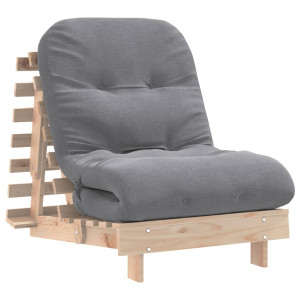 Canapea Futon Cu Saltea, 70X206X11 Cm, Lemn Masiv De Pin