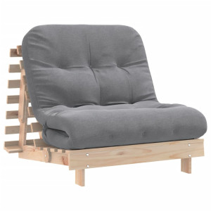 Canapea Futon Cu Saltea, 80X206X11 Cm, Lemn Masiv De Pin