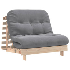 Canapea Futon Cu Saltea, 100X206X11 Cm, Lemn Masiv De Pin