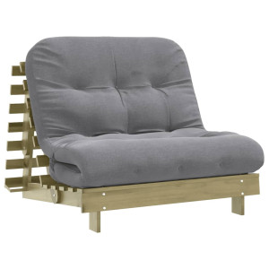 Canapea Futon Cu Saltea, 100X206X11 Cm, Lemn De Pin Tratat