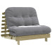 Canapea Futon Cu Saltea, 100X206X11 Cm, Lemn De Pin Tratat