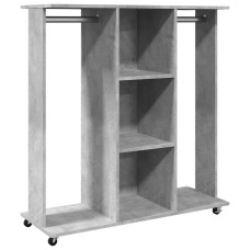 Șifonier Cu Roți, Gri Beton, 102X38X110 Cm, Lemn Prelucrat