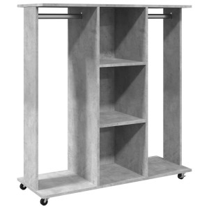 Șifonier Cu Roți, Gri Beton, 102X38X110 Cm, Lemn Prelucrat