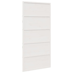Ușă De Hambar, Alb, 100X208 Cm, Lemn Masiv De Pin