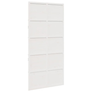 Ușă De Hambar, Alb, 100X208 Cm, Lemn Masiv De Pin
