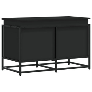 Cutie De Depozitare Cu Capac Negru 80X40X51,5 Cm Lemn Prelucrat