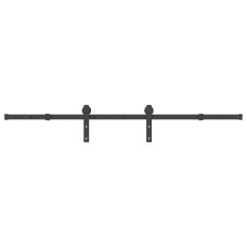 Set Feronerie Pentru Ușă Glisantă, Negru, 183 Cm, Oțel