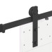 Set Feronerie Pentru Ușă Glisantă, Negru, 183 Cm, Oțel