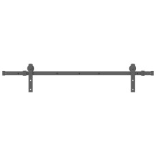 Set Feronerie Pentru Ușă Glisantă, Negru, 152 Cm, Oțel
