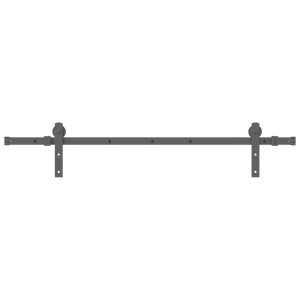 Set Feronerie Pentru Ușă Glisantă, Negru, 152 Cm, Oțel