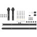 Set Feronerie Pentru Ușă Glisantă, Negru, 152 Cm, Oțel