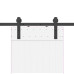 Set Feronerie Pentru Ușă Glisantă, Negru, 152 Cm, Oțel