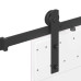 Set Feronerie Pentru Ușă Glisantă, Negru, 152 Cm, Oțel